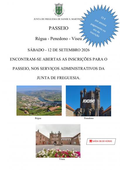 PASSEIO - REGUA- PENEDONO- VISEU 12/09/2026